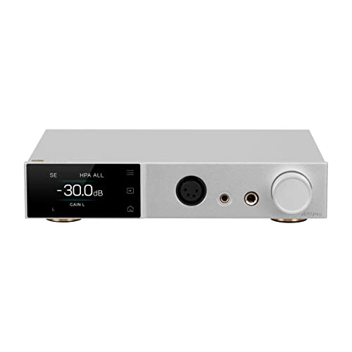Topping A70 Pro Fully Balanced Headphone Amplifier 17000mW*2 Relay Volume Control Pre Amp wiht Remote Control(Silver)