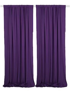 sherway 2 panels 4.8 feet x 10 feet purple photography backdrop drapes, thick polyester window curtain for wedding party ceremony stage decoration