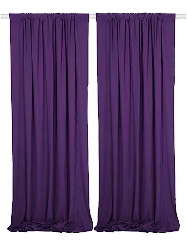 SHERWAY 2 Panels 4.8 Feet x 10 Feet Purple Photography Backdrop Drapes, Thick Polyester Window Curtain for Wedding Party Ceremony Stage Decoration