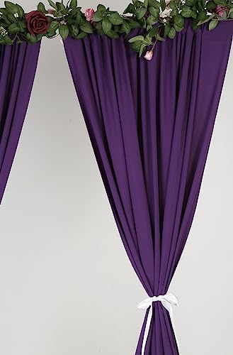 SHERWAY 2 Panels 4.8 Feet x 10 Feet Purple Photography Backdrop Drapes, Thick Polyester Window Curtain for Wedding Party Ceremony Stage Decoration