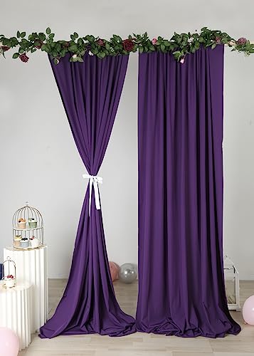 SHERWAY 2 Panels 4.8 Feet x 10 Feet Purple Photography Backdrop Drapes, Thick Polyester Window Curtain for Wedding Party Ceremony Stage Decoration