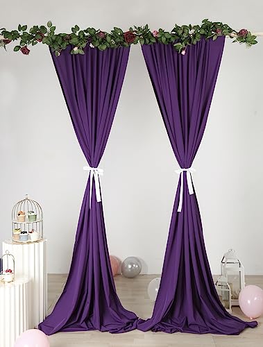 SHERWAY 2 Panels 4.8 Feet x 10 Feet Purple Photography Backdrop Drapes, Thick Polyester Window Curtain for Wedding Party Ceremony Stage Decoration