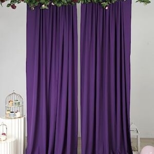 SHERWAY 2 Panels 4.8 Feet x 10 Feet Purple Photography Backdrop Drapes, Thick Polyester Window Curtain for Wedding Party Ceremony Stage Decoration