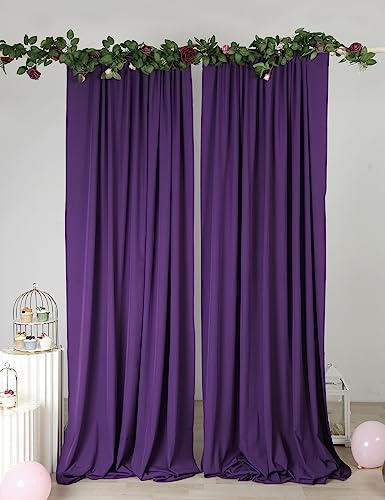 SHERWAY 2 Panels 4.8 Feet x 10 Feet Purple Photography Backdrop Drapes, Thick Polyester Window Curtain for Wedding Party Ceremony Stage Decoration