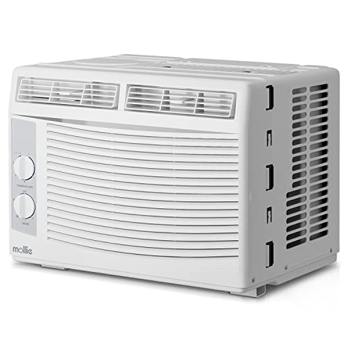 mollie 5,000 BTU Window Air Conditioner with Mechanical Controls and easy-to-Clean Washable Filter, Cool up to 150 Sq. Ft. For Bedrooms Guest Rooms