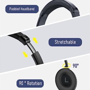 Headphones Wireless Bluetooth 70 Hours Playtime Bluetooth Headphones with Microphone,3EQ Modes,Over-Ear Headphones HiFi Stereo Foldable Lightweight,Deep Bass for Home Traver Work PC/Callphones