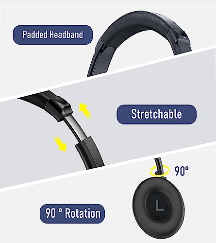 Headphones Wireless Bluetooth 70 Hours Playtime Bluetooth Headphones with Microphone,3EQ Modes,Over-Ear Headphones HiFi Stereo Foldable Lightweight,Deep Bass for Home Traver Work PC/Callphones