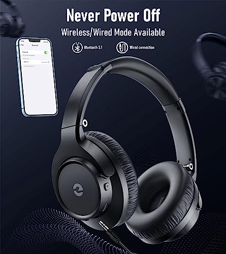 Headphones Wireless Bluetooth 70 Hours Playtime Bluetooth Headphones with Microphone,3EQ Modes,Over-Ear Headphones HiFi Stereo Foldable Lightweight,Deep Bass for Home Traver Work PC/Callphones