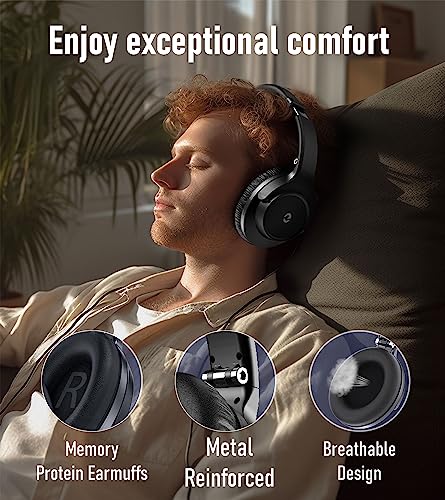 Headphones Wireless Bluetooth 70 Hours Playtime Bluetooth Headphones with Microphone,3EQ Modes,Over-Ear Headphones HiFi Stereo Foldable Lightweight,Deep Bass for Home Traver Work PC/Callphones
