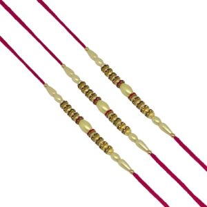 thenext7 rakhi bracelet, rakhi thread, rakhi for brother, rakhi for bhaiya bhabhi, rakhsa bandhan festival, rakshabandhan celebration, rakhi gift for brother sister white beads and red rings pack of 3