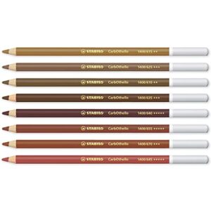 stabilo chalk-pastel pencil carbothello - pack of 8 - brown tones