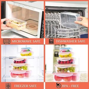 10 Pcs Food Storage Containers-Stackable Kitchen Bowls sets-BPA Free Leak Proof Plastic Food Storage Containers with Lids Airtight-Microwave Freezer Safe Lunch Boxes ,5 Meal Prep Containers & 5 Lids