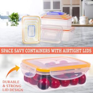 10 Pcs Food Storage Containers-Stackable Kitchen Bowls sets-BPA Free Leak Proof Plastic Food Storage Containers with Lids Airtight-Microwave Freezer Safe Lunch Boxes ,5 Meal Prep Containers & 5 Lids