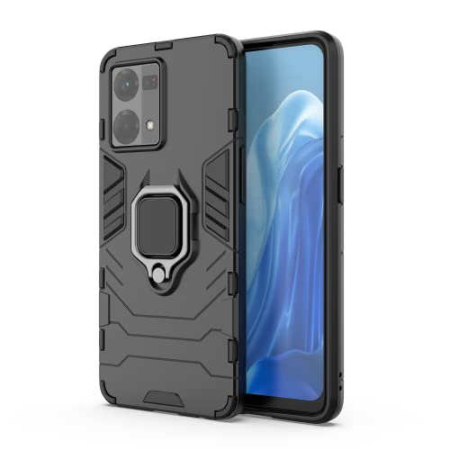 Kukoufey Case for Oppo Reno 7 4G Case Cover,Magnetic Car Mount Bracket Shell Case for Oppo Reno7 4G CPH2363 / F21s Pro 4G CPH2461 / F21 Pro 4G Case Black