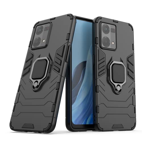 Kukoufey Case for Oppo Reno 7 4G Case Cover,Magnetic Car Mount Bracket Shell Case for Oppo Reno7 4G CPH2363 / F21s Pro 4G CPH2461 / F21 Pro 4G Case Black