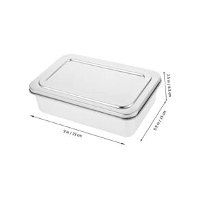 OKUMEYR Box Covered Baking Tray Cake Plate with Lid Cake Baking Pans Bread Oven Bread Baking Tray Oven Pan with Lid Baking Tray for Kitchen Silver Duck Neck With Cover Stainless Steel
