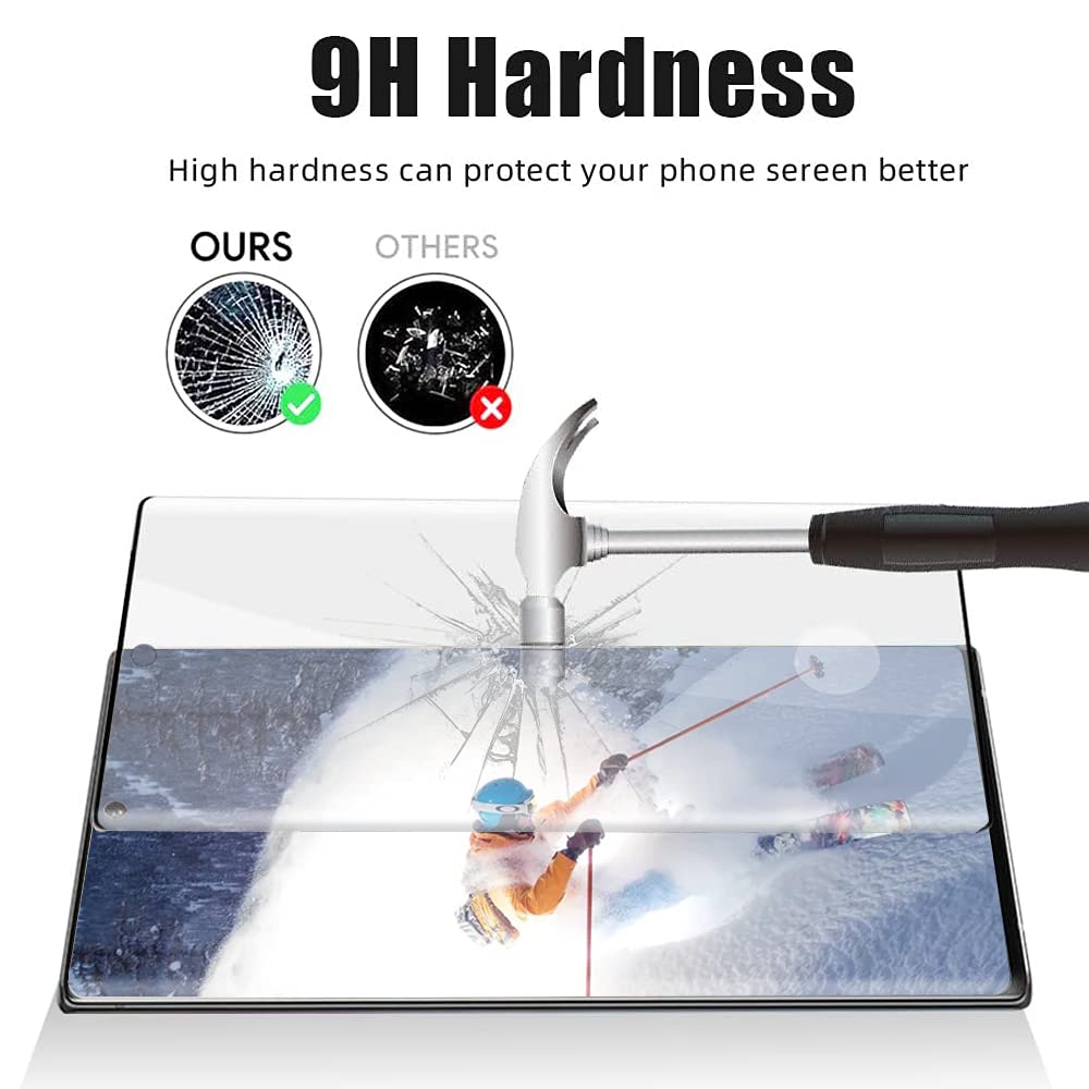 [2+2 Pack] Galaxy Note 10 Plus Screen Protector, Ultra HD Tempered Glass Film [Scratch Resistant] [3D full coverage ] [9H Hardness] [Fingerprint Unlock] For Samsung Galaxy Note 10 Plus/Note 10+ 5G (6.8 Inch)