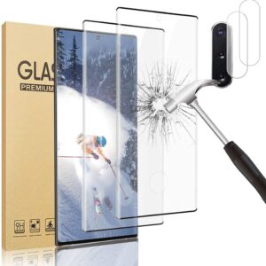 [2+2 Pack] Galaxy Note 10 Plus Screen Protector, Ultra HD Tempered Glass Film [Scratch Resistant] [3D full coverage ] [9H Hardness] [Fingerprint Unlock] For Samsung Galaxy Note 10 Plus/Note 10+ 5G (6.8 Inch)