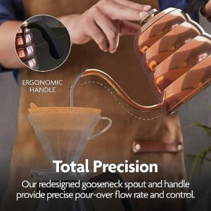 Vianté Pour Over Coffee Kettle with Thermometer for Exact Temperature 40 fl oz - Premium Stainless Steel Gooseneck Tea Kettle for Drip Coffee, French Press and Tea - Works on Stove and Any Heat Source