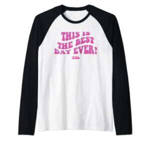 barbie the movie - this is the best day ever! raglan baseball tee