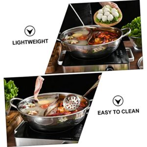 Angoily Stainless Steel Mandarin Duck Pot Clear Cooking Pots Korean Cookware Korean Hot Pot Shabu Shabu Cooker Stainless Steel Sauce Pan with Lid Taichi Pot Shabu Shabu Kitchenware Set