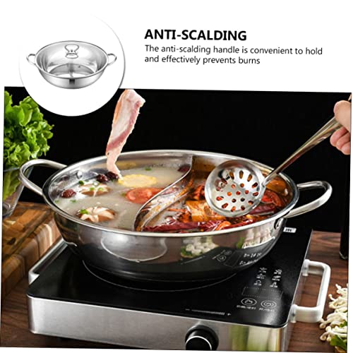 Angoily Stainless Steel Mandarin Duck Pot Clear Cooking Pots Korean Cookware Korean Hot Pot Shabu Shabu Cooker Stainless Steel Sauce Pan with Lid Taichi Pot Shabu Shabu Kitchenware Set