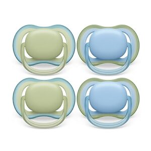 philips avent ultra air pacifier - 4 x light, breathable baby pacifiers for babies aged 0-6 months, bpa free with sterilizer carry case, scf085/48