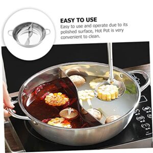 KICHOUSE Stainless Steel Mandarin Duck Pot Soup Pot with Lid Korean Cookware Stainless Steel Stock Pot Shabu Hot Pot Divided Hot Pot Cooker Chinese Hotpot Pot Double Flavor Hot Pot Mongolia