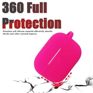 Case Cover for Airpod Pro Charging Case, Upgraded Air Pods Silicone Case Skin with Cute Tassel Keychain Kit (Rose Pink)