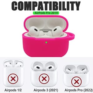 Case Cover for Airpod Pro Charging Case, Upgraded Air Pods Silicone Case Skin with Cute Tassel Keychain Kit (Rose Pink)