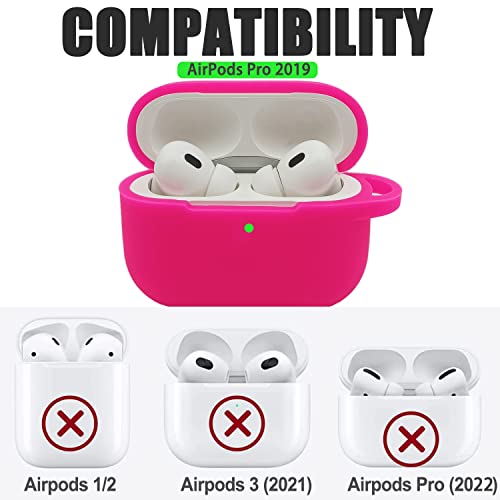 Case Cover for Airpod Pro Charging Case, Upgraded Air Pods Silicone Case Skin with Cute Tassel Keychain Kit (Rose Pink)