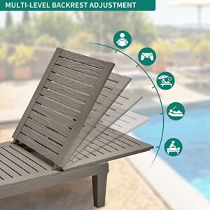 YITAHOME Chaise Outdoor Lounge Chairs, Set of 2, Taupe & DC America UBP18181-BR 18-Inch Cast Stone Umbrella Base, Made from Rust Free Composite Materials, Bronze Powder Coated Finish