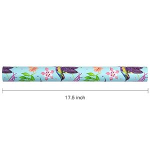 RUSPEPA Reversible Wrapping Paper Roll - Floral Design Great for Birthday, Party, Bridal Shower - 17.5 Inches X 32.8 Feet, Hummingbird