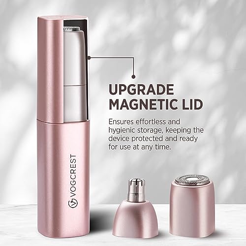 Facial - Nose Hair Remover Women: 2 in 1 Painless Electric Face Shaver and Nose Trimmer - Rechargeable Hair Removal Tool for Face Nose Ear Peach Fuzz Lips Chin