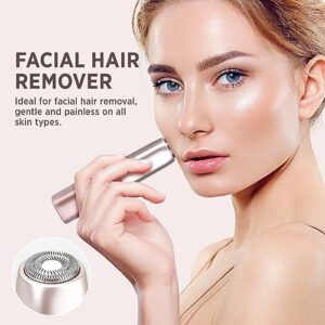 Facial - Nose Hair Remover Women: 2 in 1 Painless Electric Face Shaver and Nose Trimmer - Rechargeable Hair Removal Tool for Face Nose Ear Peach Fuzz Lips Chin