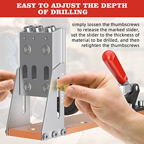 Pocket Hole Jig Kit, Professional and Upgraded Metal Pocket Screw Jig (JIG)