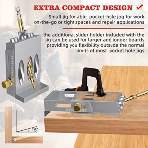 Pocket Hole Jig Kit, Professional and Upgraded Metal Pocket Screw Jig (JIG)