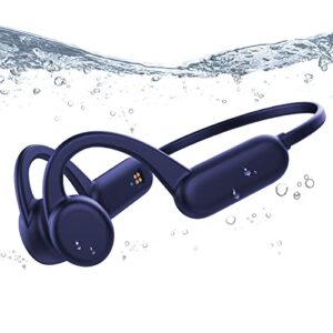 pinetree bone conduction headphones, swimming headphones ip68 waterproof earphones for swimming, open ear bluetooth wireless earphones with 8gb memory for running, diving, cycling,swimming