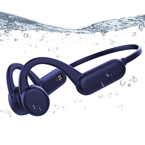 Pinetree Bone Conduction Headphones, Swimming Headphones IP68 Waterproof Earphones for Swimming, Open Ear Bluetooth Wireless Earphones with 8GB Memory for Running, Diving, Cycling,Swimming