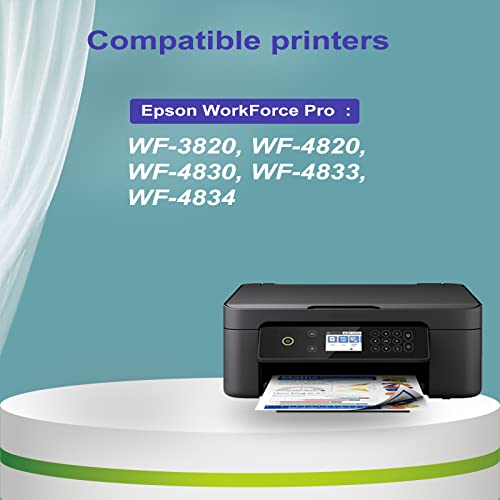 822XL Remanufactured for Epson 822XL Ink Cartridges Black for Epson 822 XL T822 to use for Epson Workforce Pro WF-3820 WF-4820 WF-4830 WF-4833 WF-4834 Printer (2-Black)