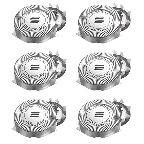 Centtechi Replacement Shaver Heads for Philips Aquatouch, 6Pcs Shaver Replacement Heads for Men Compatible with Series 1000, 2000, 3000, 5000, 6000 and Model AT8xx/AT7xx/PT8xx/PT7xx with Pointed Blade