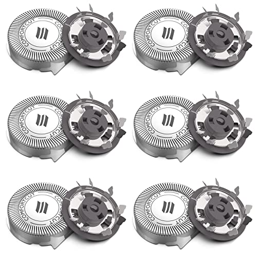 Centtechi Replacement Shaver Heads for Philips Aquatouch, 6Pcs Shaver Replacement Heads for Men Compatible with Series 1000, 2000, 3000, 5000, 6000 and Model AT8xx/AT7xx/PT8xx/PT7xx with Pointed Blade