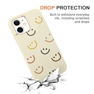 RUMDEY 2 Pack Happy Smiley Face for iPhone 13 Mini 5.4" Phone Case,Aesthetic Cute Smile Design Cases Soft Silicone Slim TPU Shockproof Protective Bumper Cover for Women Men Girls-Kawaii Smiles