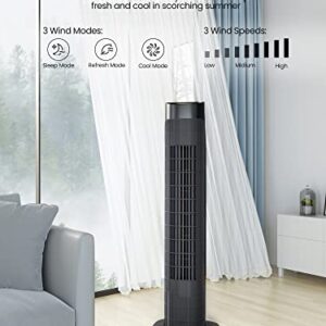 Uthfy Tower Fan with Remote, 31" Electric Tower Fan That Blow Cold Air, Quiet Cooling Fan & Oscillating Tower Fan with Remote, Electric Standing Tower Fan Floor Fan