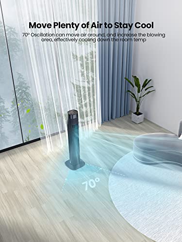 Uthfy Tower Fan with Remote, 31" Electric Tower Fan That Blow Cold Air, Quiet Cooling Fan & Oscillating Tower Fan with Remote, Electric Standing Tower Fan Floor Fan