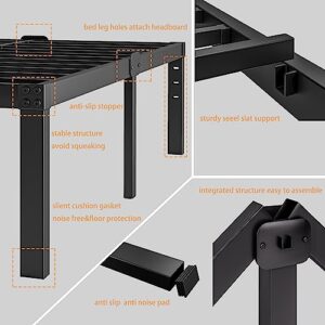 Sosain 14 inch Full Bed Frame Metal Platform Frame no Box Spring Needed，Black Heavy Duty Sturdy Steel,Easy Assembly，with Storage