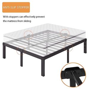 Sosain 14 inch Full Bed Frame Metal Platform Frame no Box Spring Needed，Black Heavy Duty Sturdy Steel,Easy Assembly，with Storage