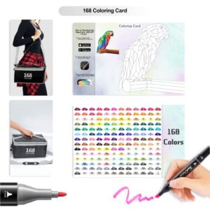 Brled 168 Colors Alcohol Markers with Free App, Alcohol-Based Markers for Artists, Art Markers for Painting, Coloring, Sketching and Drawing, Chisel and Fine Tip, Great Gift Idea.