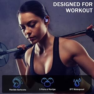 Wireless Earbuds Bluetooth 5.3 Headphones Sport, Bluetooth Earbuds Immersive HiFi Stereo Over Ear Buds, 48Hrs Earphones in Ear with Earhooks, HD Mic, IP7 Waterproof Headset for Workout Running [2023]