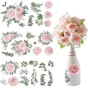 3pcs rub on transfers for furniture and crafts, 3 design sheets 11.8" x 5.9" furniture decals transfers, rose decals rub on transfers for furniture (rose style)